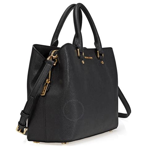 michael kors savannah black sm satchel|Savannah Large Saffiano Leather Satchel .